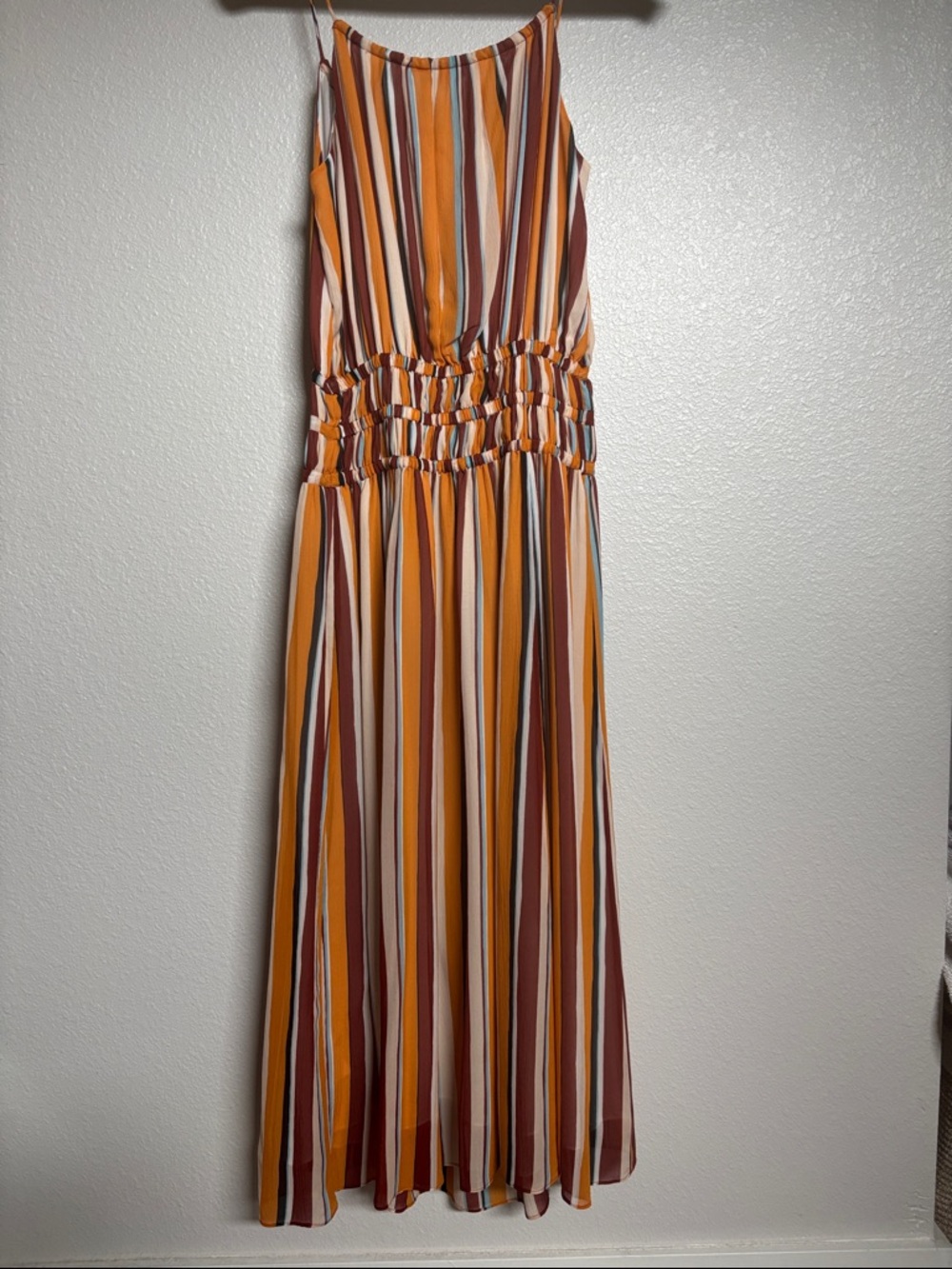 Frame Denim Striped Midi Dress in Mustard, Rust, Cream & Blue - Picture 2 of 2